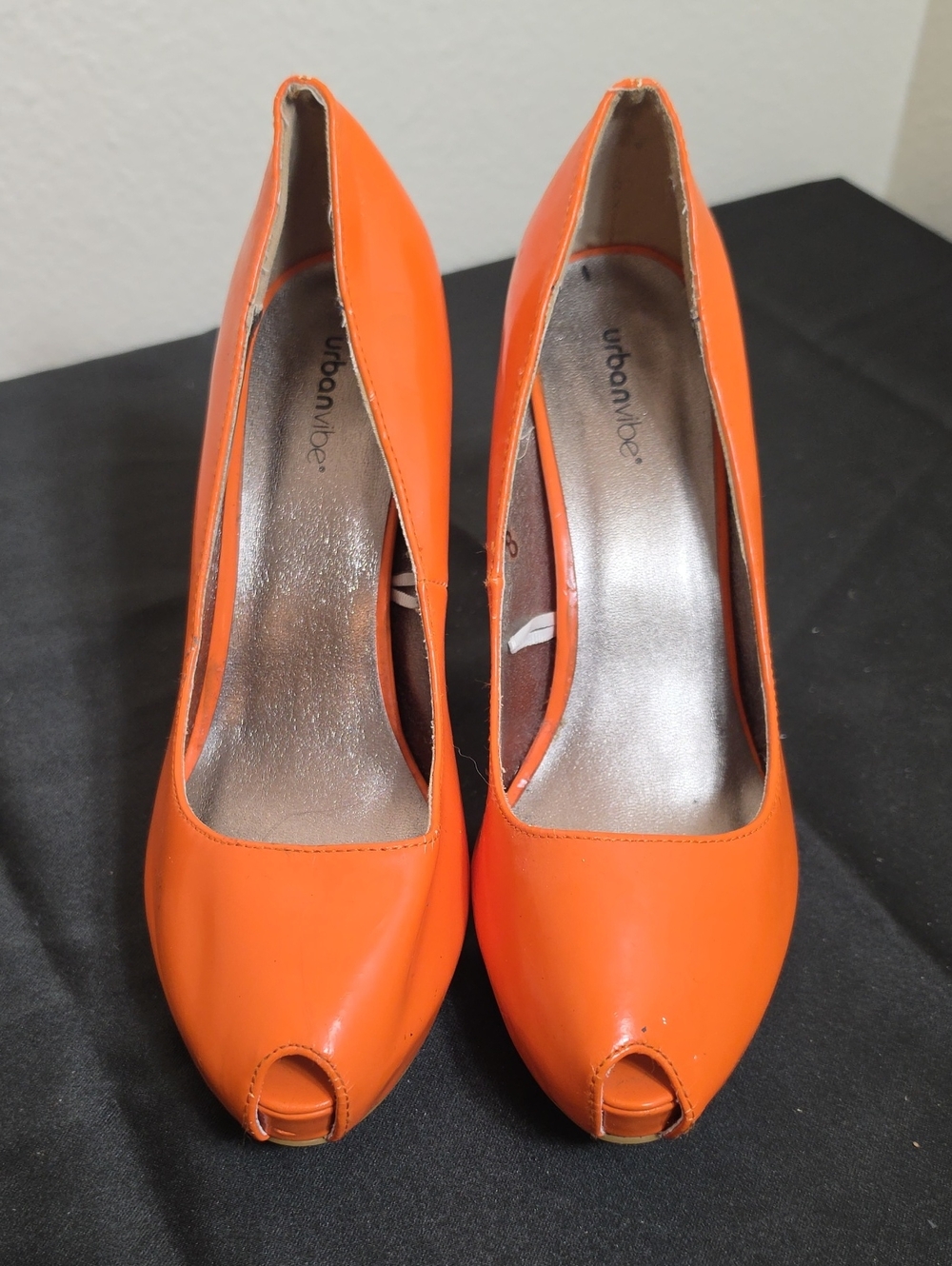 Urban Vibe Orange Peep-Toe High Heels for Women